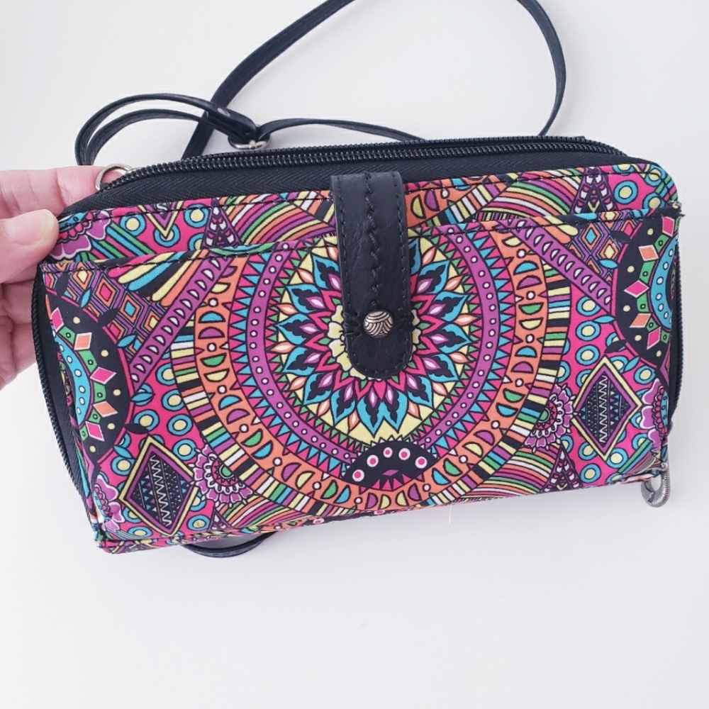 Sakroots Colorful Cellphone Wallet Crossbody Bag